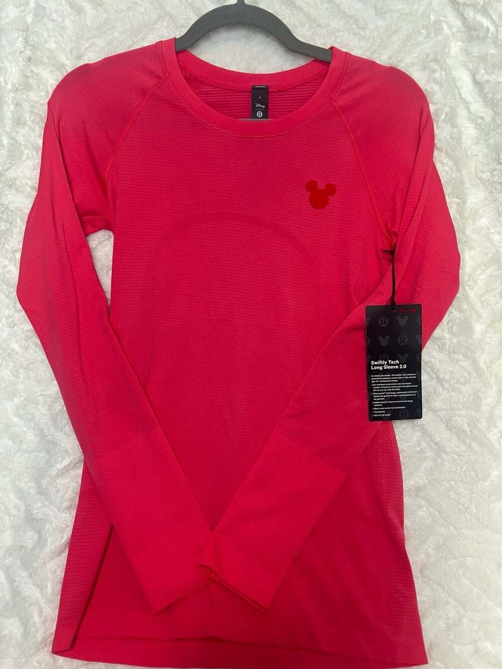 NWT Lululemon Swiftly Tech Long Sleeve 2.0 Disney Size 6 Pink